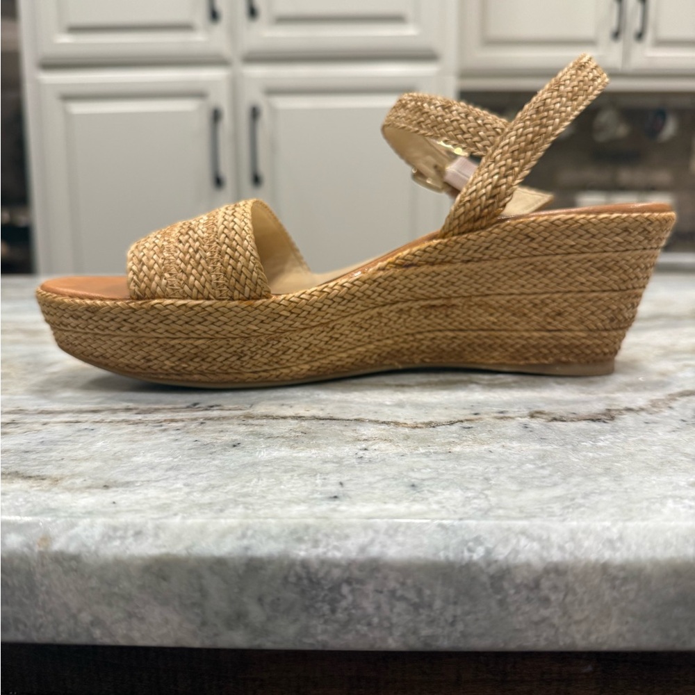 Stuart Weitzman Natural Woven Wedge Sandal Size 8 1/2
Old Money Classic Preppy